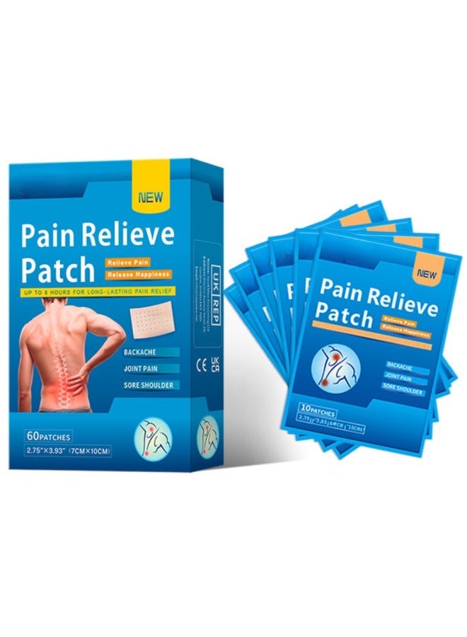 MQ Pain Relief Patches,60 Count Herbal Heat Patches,Herbal Arthritis Pain Patches,Pain Patch for Shoulder Back Knee Neck Waist Pain - Image 1