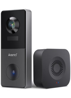 Arenti ARENTI 2K Video Doorbell Wireless with Chime, WiFi Smart Doorbell with Rechargeable Battery Operated, Motion Detection IP65 Weatherproof Tamper Detection, 2-Way Audio Night Vision  - Image 1