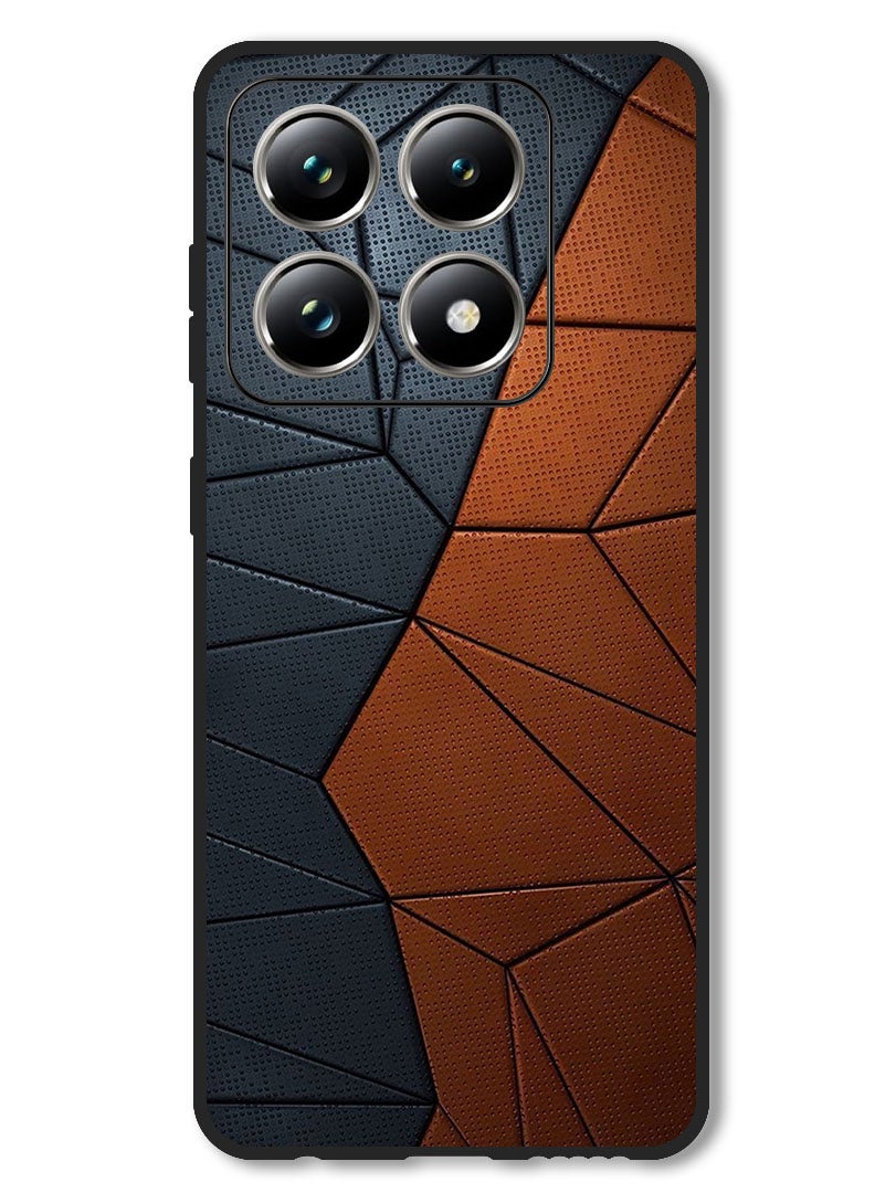 Theodor حافظة متوافقة مع Xiaomi 14T حماية مضادة للصدمات غطاء بامبر نمط أسود بني - Image 1