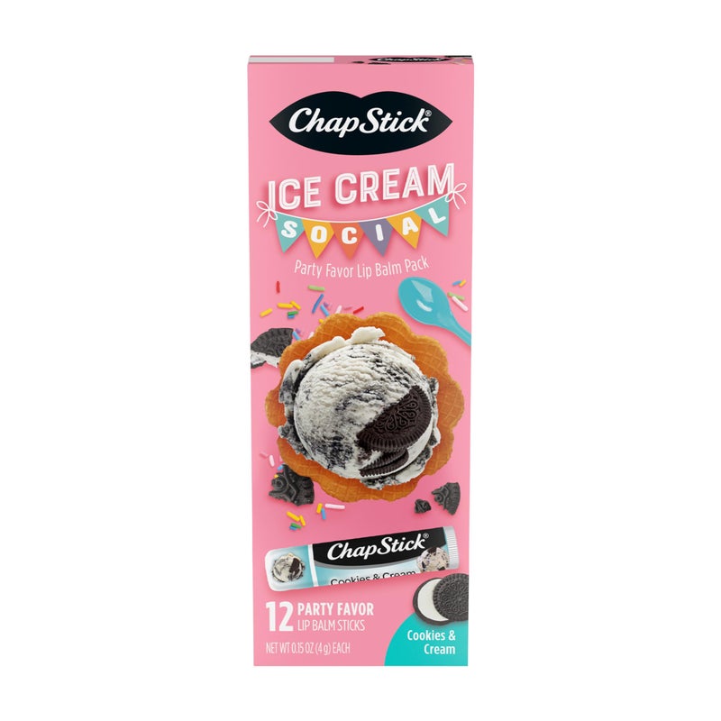 ChapStick Icecream Social Cookies & Cream Party Pack 12CT .15OZ - Image 1