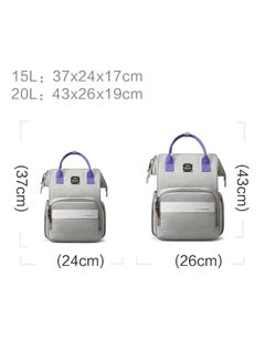 Babycare Babycare - Baby Travel Diaper Bag, On-the-Go, Gray, Small, Compact Baby Organizer, BPA-Free, Non-Toxic, Multiple Storage Compartments, Insulated Bottle Holders, Waterproof, Easy to Clean, Durable, Adjustable Shoulder Straps, Lightweight, Convenient for Travel, Versatile Design, Ideal for Busy Parents 37 x 24 x 17 cm  - Image 3