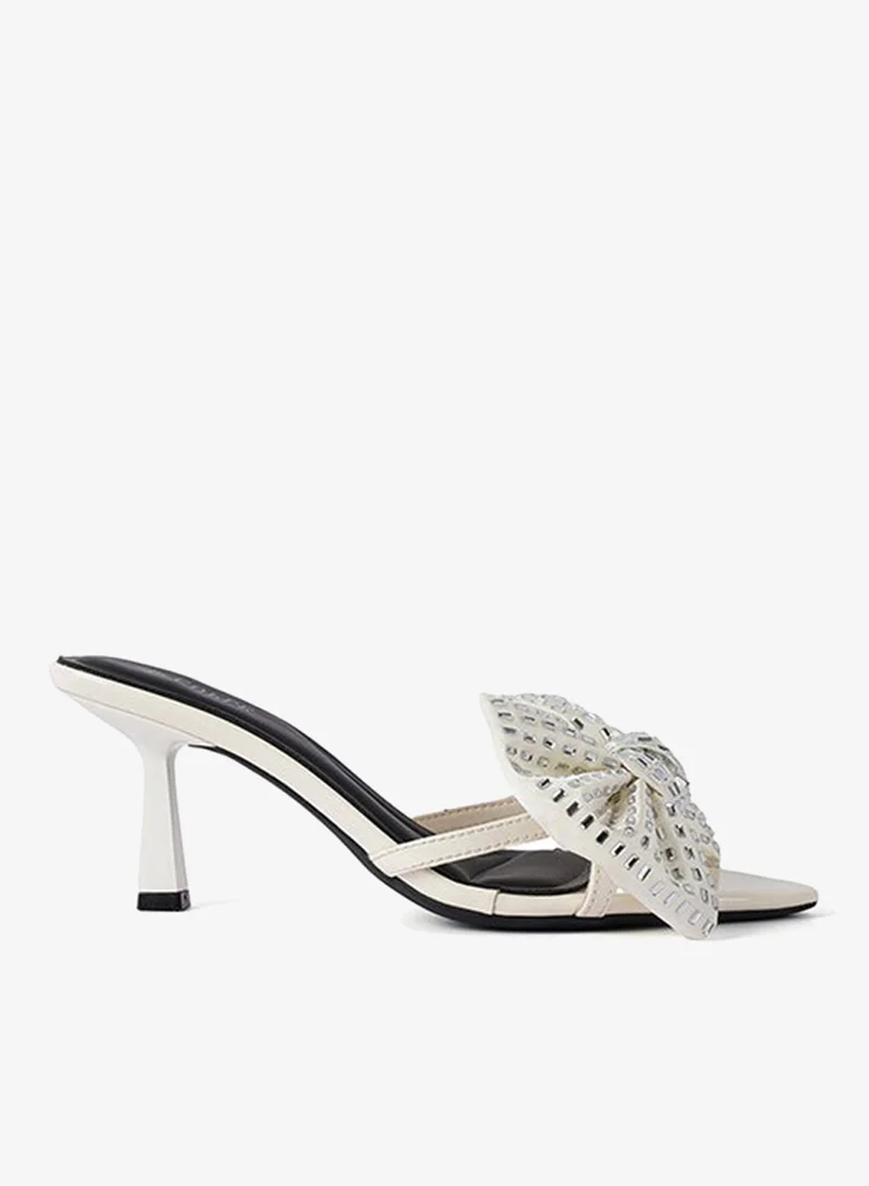 كابلي صندل كعب نسائي مزين بعقدة أنيقة