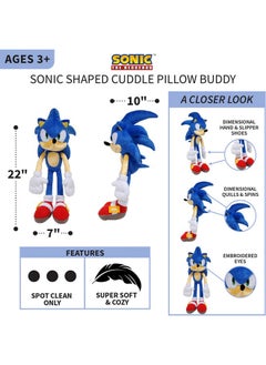 Franco Kids Bedding Super Soft Plush Cuddle Pillow Buddy, One Size, Sonic The Hedgehog  - Image 4
