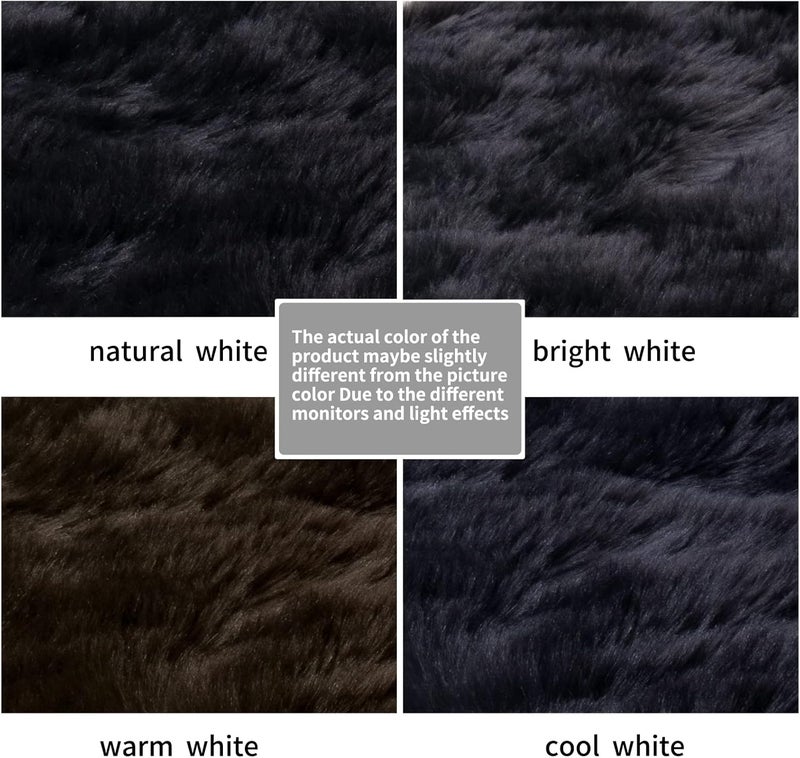 Ciicool Black Fur Rug Fluffy Rug, 2x4 ft Small Faux Fur Rugs for Bedroom, Washable Faux Sheepskin Rug for Sofa Couch Seat Cushion, Thick Shaggy Furry Rugs Floor Carpets for Bedside Living Room - Image 5