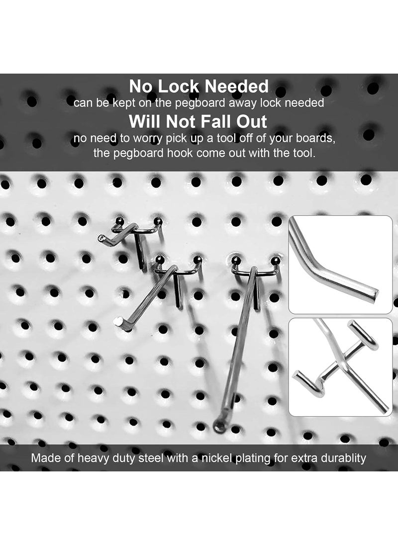 FengWu 60 Packs Metal Pegboard Hooks 24 6 Inch Peg Board Hook Set 18 Pegboard Hooks Assortment Pegboard Shelving Hooks Pegboard Hooks for Tools Jewelry  - Image 3