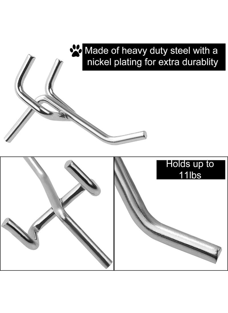 FengWu 60 Packs Metal Pegboard Hooks 24 6 Inch Peg Board Hook Set 18 Pegboard Hooks Assortment Pegboard Shelving Hooks Pegboard Hooks for Tools Jewelry  - Image 2