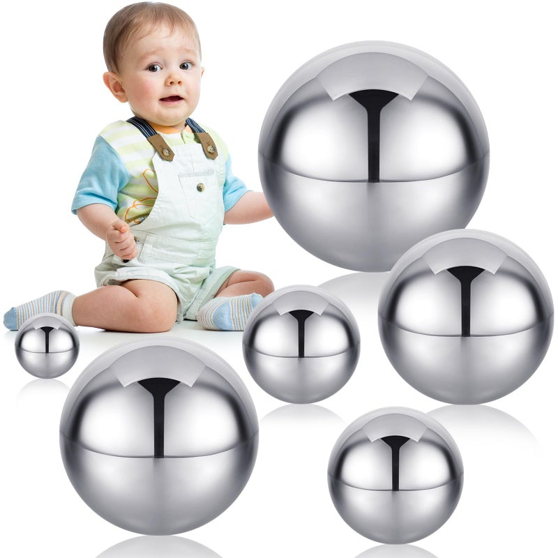 Shappy 6 Pcs Sensory Reflective Balls Stainless Steel Gazing Mirror Balls for Back to School Color Image Reflection Bedroom Ornaments 15253394759 Inch - Image 2