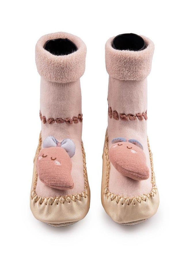 Richmen Unisex Kids Booties Anti Slip Cotton Socks Shoes for Baby Boy Girls Knitted Ankle Casual Socks Cum Shoe (63,6-12 Month) - Image 1