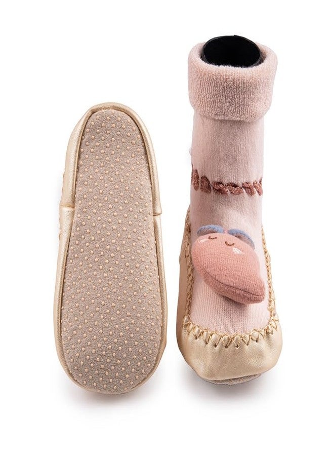 Richmen Unisex Kids Booties Anti Slip Cotton Socks Shoes for Baby Boy Girls Knitted Ankle Casual Socks Cum Shoe (63,6-12 Month) - Image 4