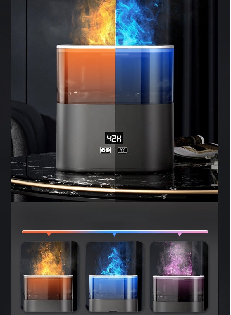 BESTPEAK 1.1L Humidifier with Light and Humidity Display  Spray Air Humidifier flame humidifier air humidifierHumidifier and Air Purifier with 2 Nozzles and Night Light Function, 12 Hours, Silent Operation Aromatherapy Function Suitable for Bedroom/Living Room/Office - Image 2