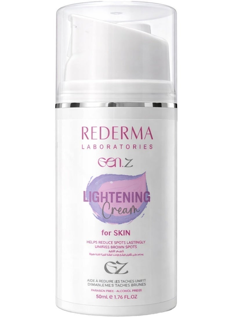 Rederma Alpha Arbutin Brightening Cream, Niacinamide & Licorice Extract - Light Fast Absorbing Formula for Face and Neck - Image 1