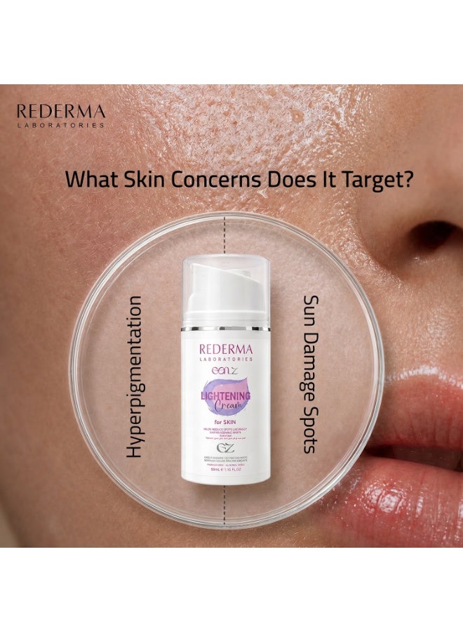 Rederma Alpha Arbutin Brightening Cream, Niacinamide & Licorice Extract - Light Fast Absorbing Formula for Face and Neck - Image 2