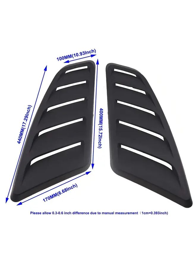 Car Hood Decorative Air Outlet Panel Black ABS Universal Fit For Wild Horse Engine Hood Vent Cover - Image 2