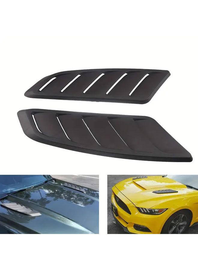 Car Hood Decorative Air Outlet Panel Black ABS Universal Fit For Wild Horse Engine Hood Vent Cover - Image 3