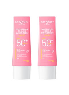 Dot & Key Dot & Key Watermelon Hyaluronic Cooling Sunscreen SPF 50 PA+++ Combo (Pack of 2, 50gm each) | For Oily, Normal & Combination Skin | UV + Blue Light Protection | Lightweight | No White Cast  - Image 1