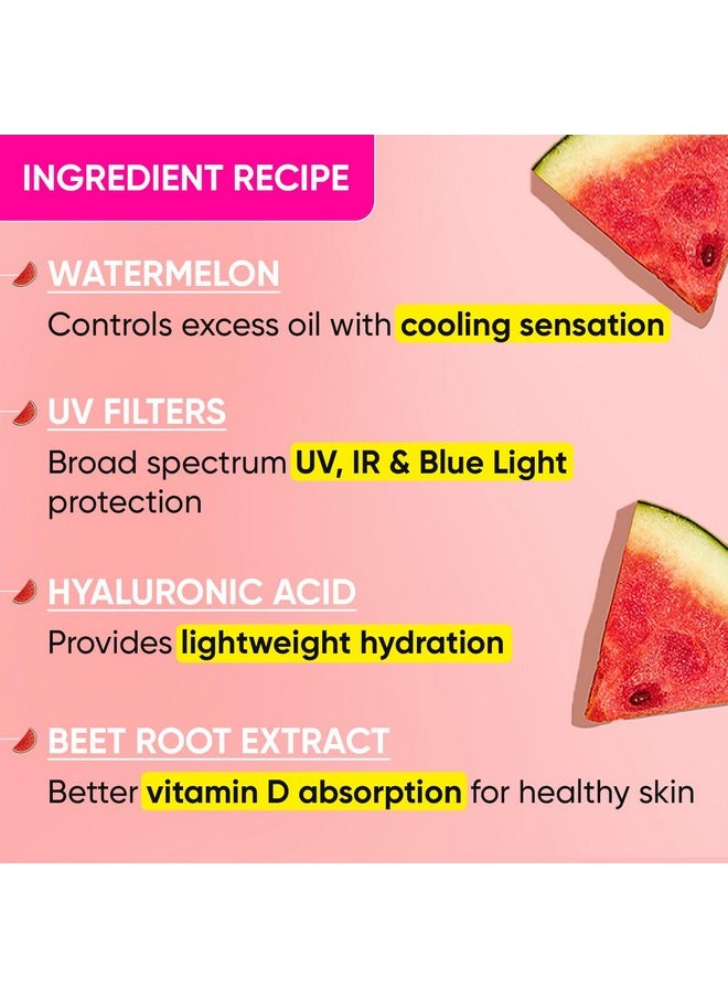 Dot & Key Dot & Key Watermelon Hyaluronic Cooling Sunscreen SPF 50 PA+++ Combo (Pack of 2, 50gm each) | For Oily, Normal & Combination Skin | UV + Blue Light Protection | Lightweight | No White Cast  - Image 5