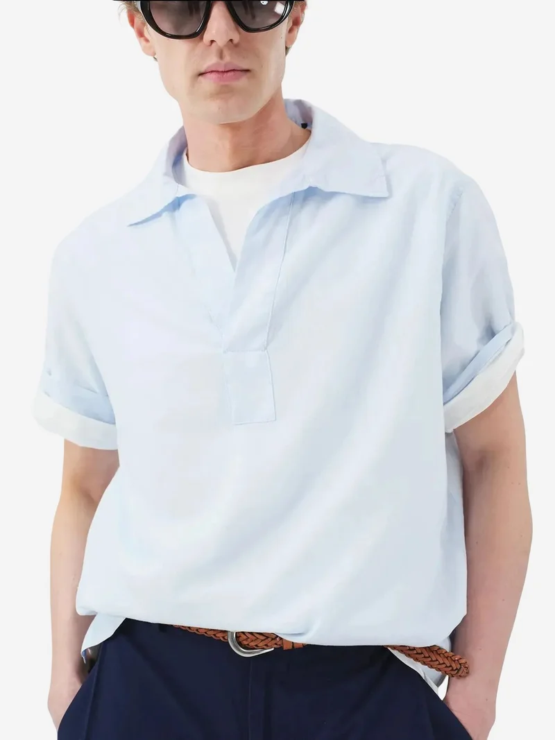 جيستو GIESTO Men's Solid Short Sleeve Poplin Shirt
