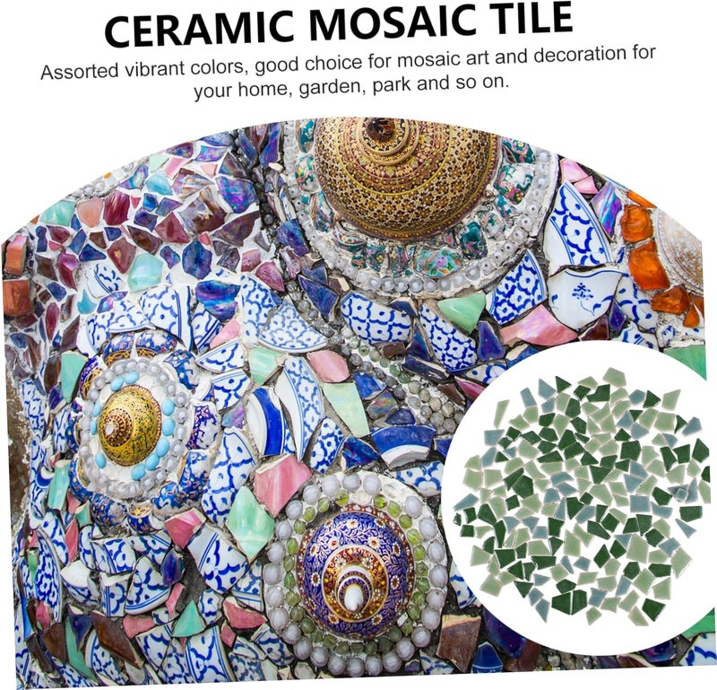 200g DIY Tiles Decorative Porcelain Geometric Assortment Ceramic Tile DIY Assortment - Image 2