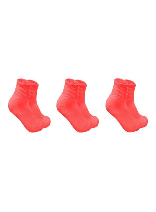 MUKHAKSH (Pack of 3 Pairs = 6 Socks Boys Winter Woolen Warm Red Ankle School Socks - Image 1
