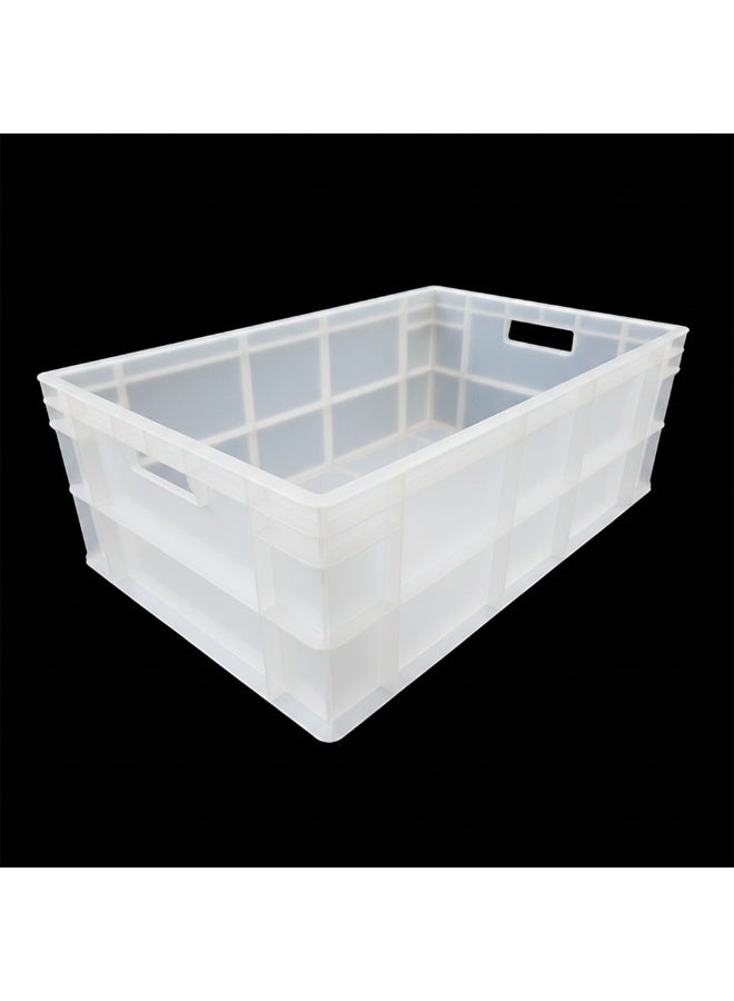 Plastic Storage Crate 600x400x220mm Stackable Food Grade Heavy Duty - Clear