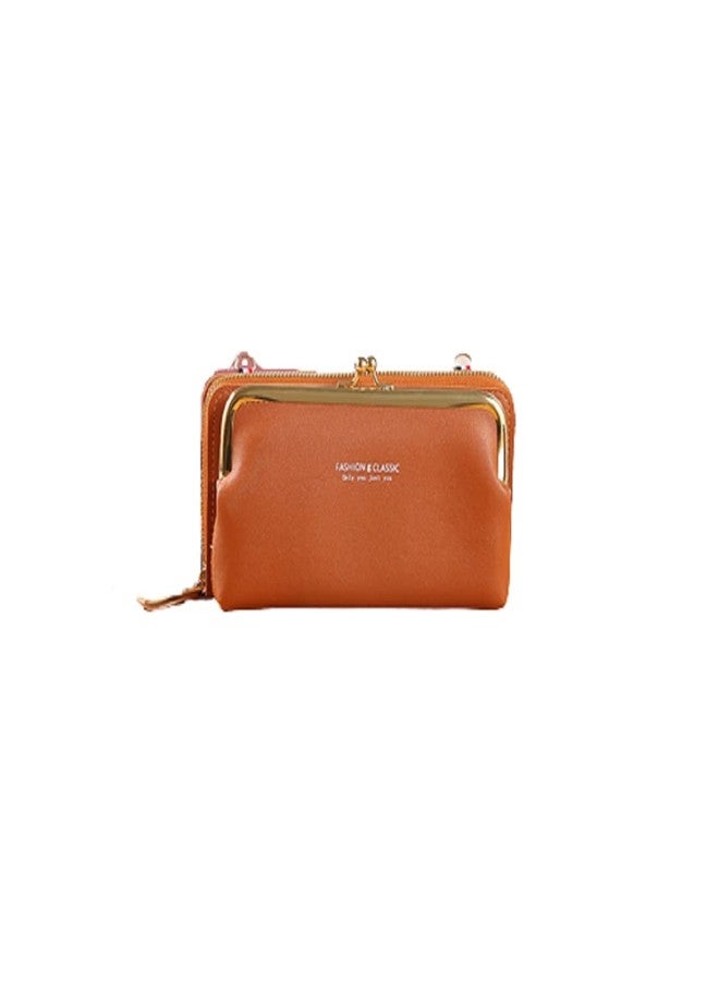 TINSICO Cross Body Phone Bag | Horizontal Mobile Phone Clutch Wallet | Mini Shoulder Bag (Brown) - Image 1
