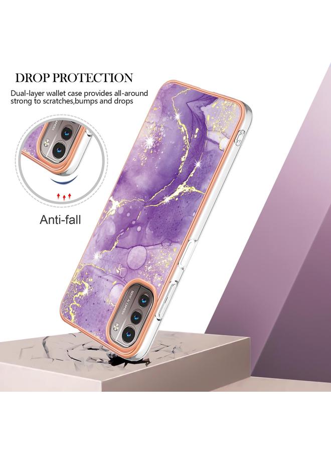 S-TOP Case For Nokia G21 / G11 Electroplating Marble Pattern Dual-side IMD TPU Phone Case - Image 3