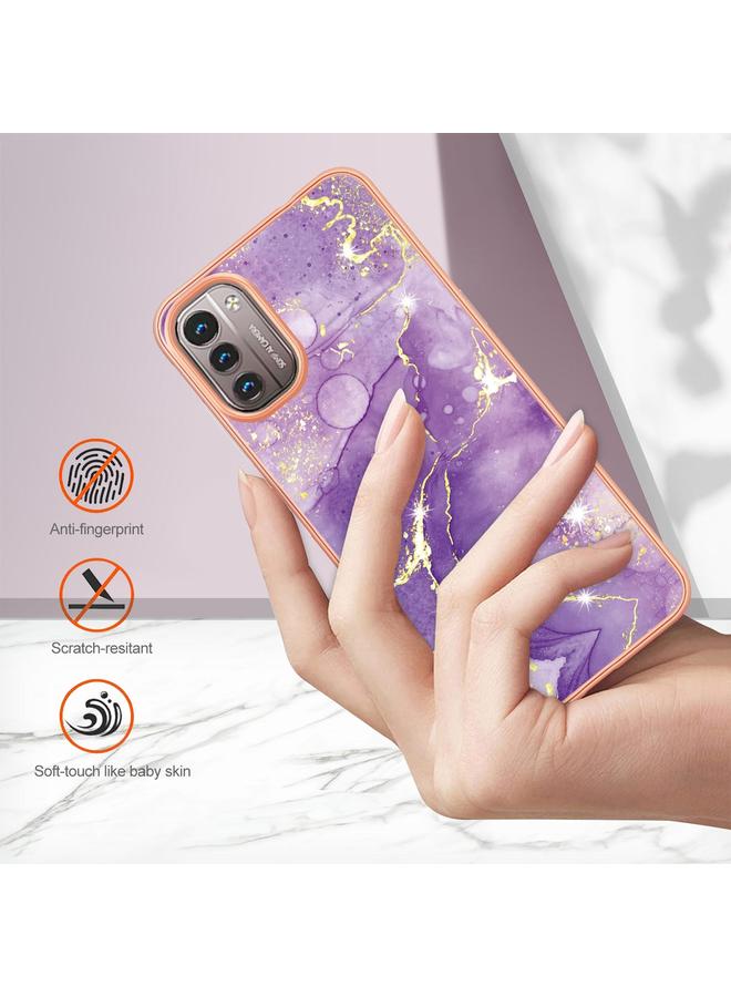 S-TOP Case For Nokia G21 / G11 Electroplating Marble Pattern Dual-side IMD TPU Phone Case - Image 4