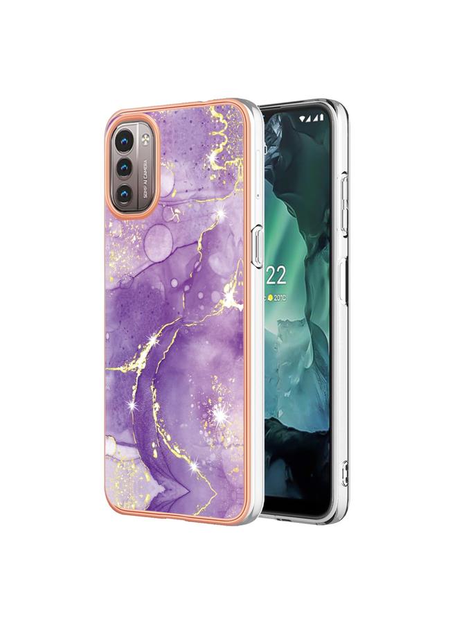 S-TOP Case For Nokia G21 / G11 Electroplating Marble Pattern Dual-side IMD TPU Phone Case - Image 1