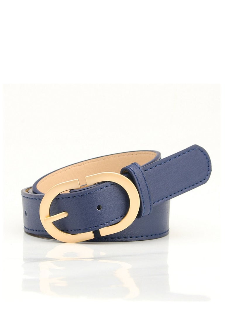 Loquat Ladies With A Jacket Simple Waist PU Leather Belt 105cm Blue