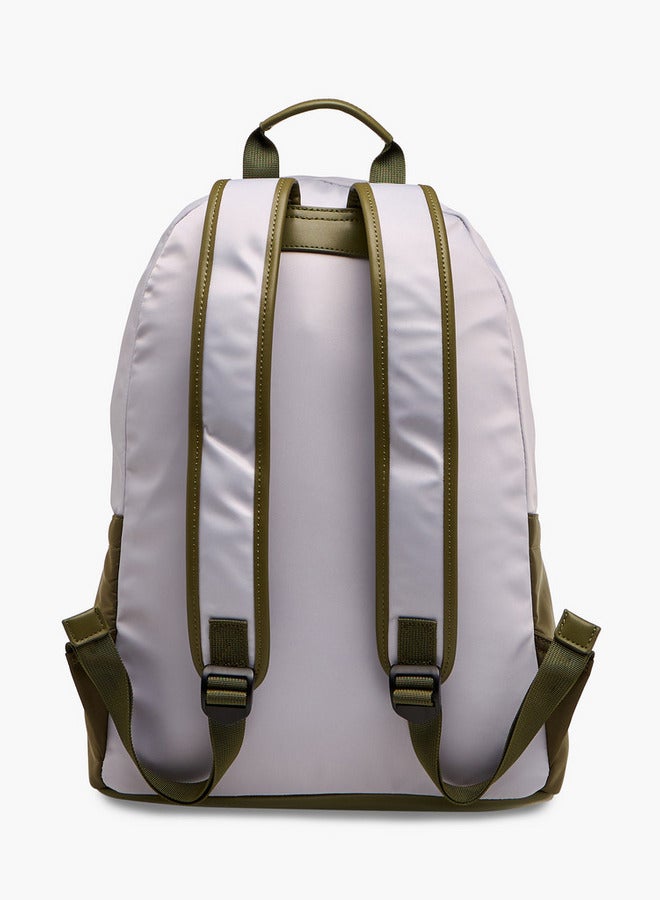 Lee Cooper Colourblock Backpack with Adjustable Shoulder Straps and Zip Closure - 15x30x40 cm - Image 3