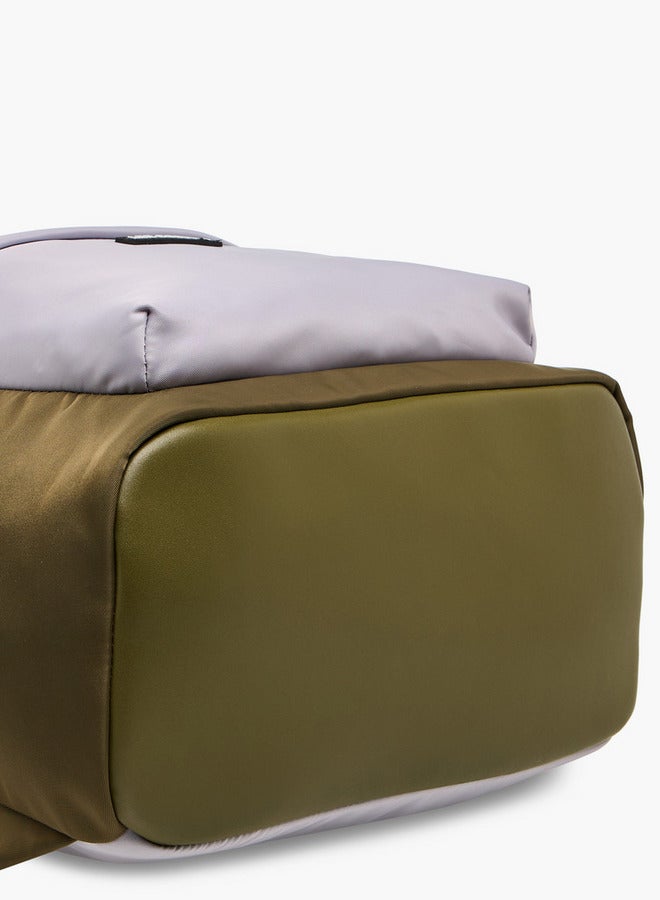 Lee Cooper Colourblock Backpack with Adjustable Shoulder Straps and Zip Closure - 15x30x40 cm - Image 5