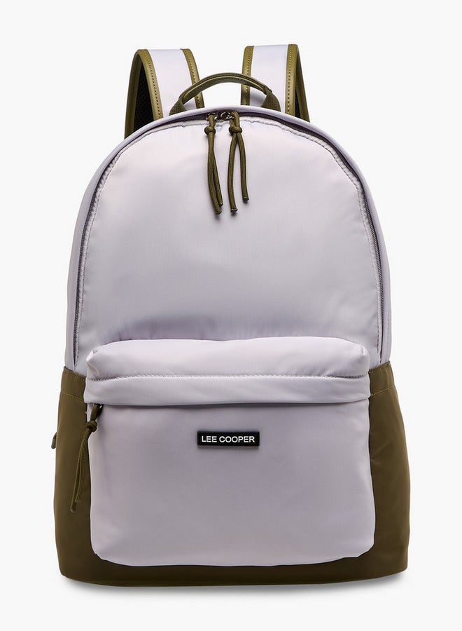 Lee Cooper Colourblock Backpack with Adjustable Shoulder Straps and Zip Closure - 15x30x40 cm - Image 1