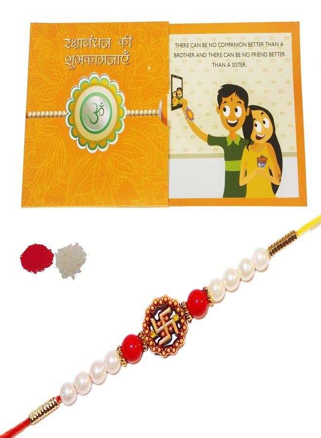 iberry's Rakhi Gift Pack with Set of Two Rakhi & Rakshabandhan Card and Roli Chawal for Brother | rakhi for brother (3232)-Best Gift from Sister - Image 1