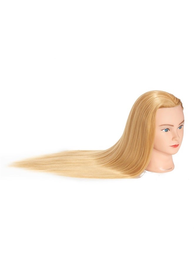 HAIRGINKGO Training Head 26"-28" Mannequin Head Synthetic Fiber Cosmetology Doll Head Hair Styling Manikin Braiding Head Hairdresser Training Model for Cutting Braiding Practice with Clamp (92018W2720) - Image 5