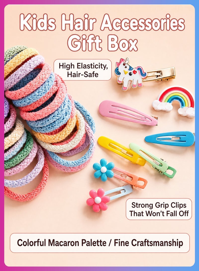 BELANO 940 Pcs Hair Accessories Set, Cute Hair Clips for Girls for Daily Schooling & Hairstyles, Hair Accessories Gift Box for Kids with No Damage Hair Elastics - Image 3