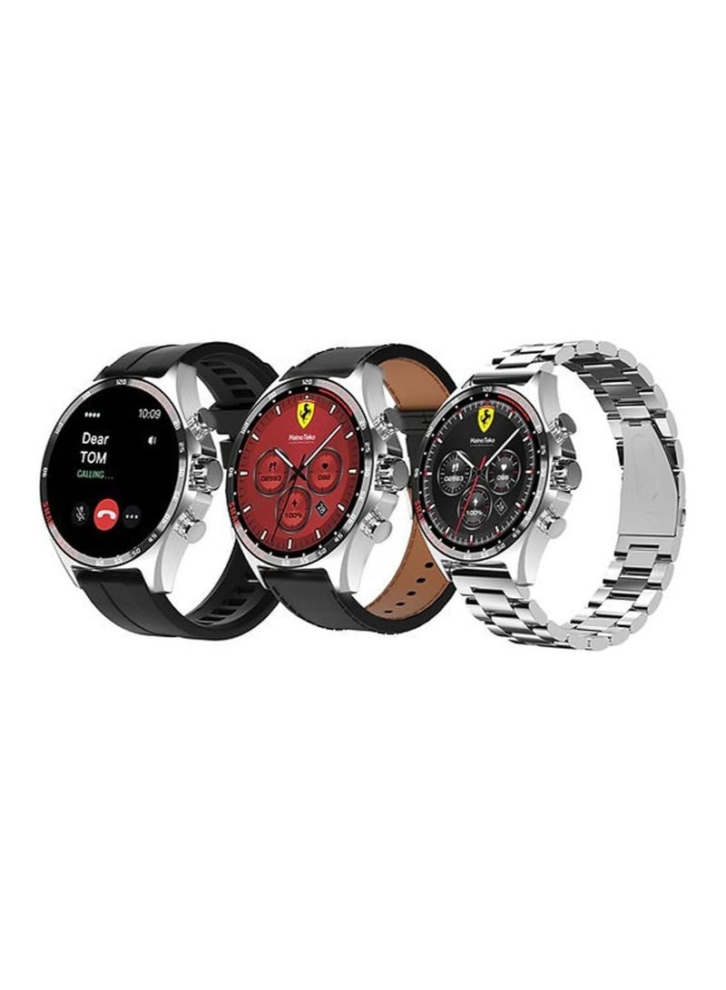 Haino Teko Germany RW52 Round Shape AMOLED Display Smart Watch With 3 Pair Straps For Mens and Boys Black - Image 3