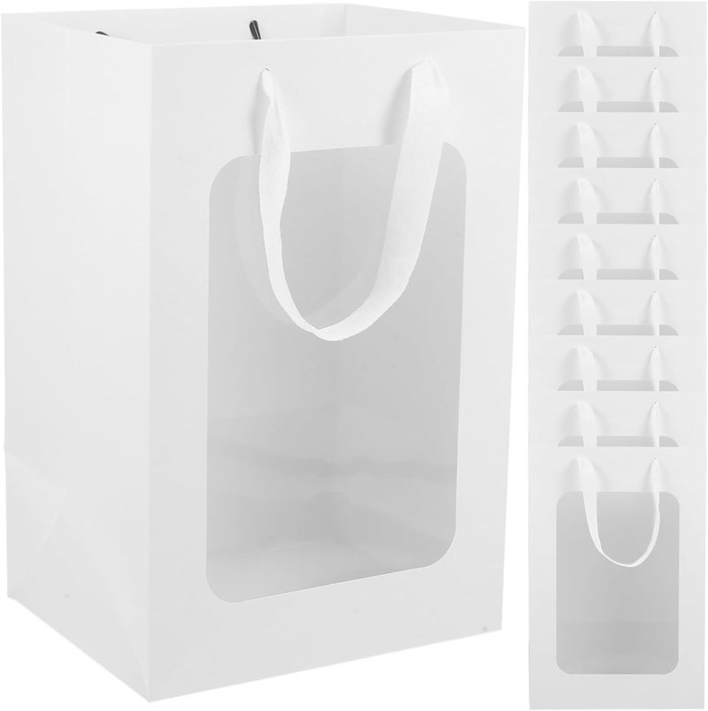 JECOMPRIS 10pcs Bags with Handles Clear Bags for Transparent for Birthday,Wedding,Party Supplies - Image 1