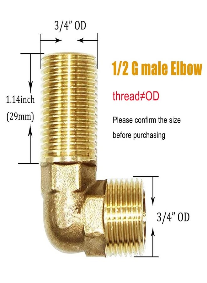 Joywayus Wall Mount Commercial Faucet Installation Kit, Brass 1/2" G Male Elbow Backsplash Mount Connector for Stainless Steel Commercial Kitchen Prep & Utility Sink (2 PCS) - Image 2