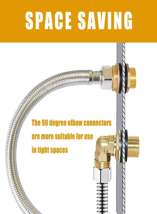 Joywayus Wall Mount Commercial Faucet Installation Kit, Brass 1/2" G Male Elbow Backsplash Mount Connector for Stainless Steel Commercial Kitchen Prep & Utility Sink (2 PCS) - Image 3