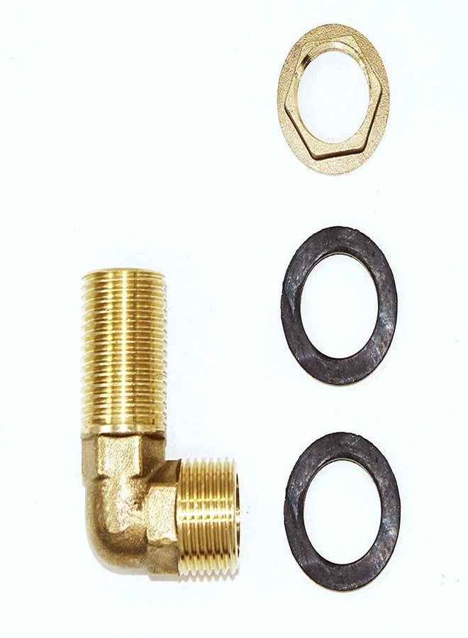 Joywayus Wall Mount Commercial Faucet Installation Kit, Brass 1/2" G Male Elbow Backsplash Mount Connector for Stainless Steel Commercial Kitchen Prep & Utility Sink (2 PCS) - Image 5