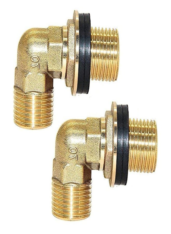 Joywayus Wall Mount Commercial Faucet Installation Kit, Brass 1/2" G Male Elbow Backsplash Mount Connector for Stainless Steel Commercial Kitchen Prep & Utility Sink (2 PCS) - Image 1