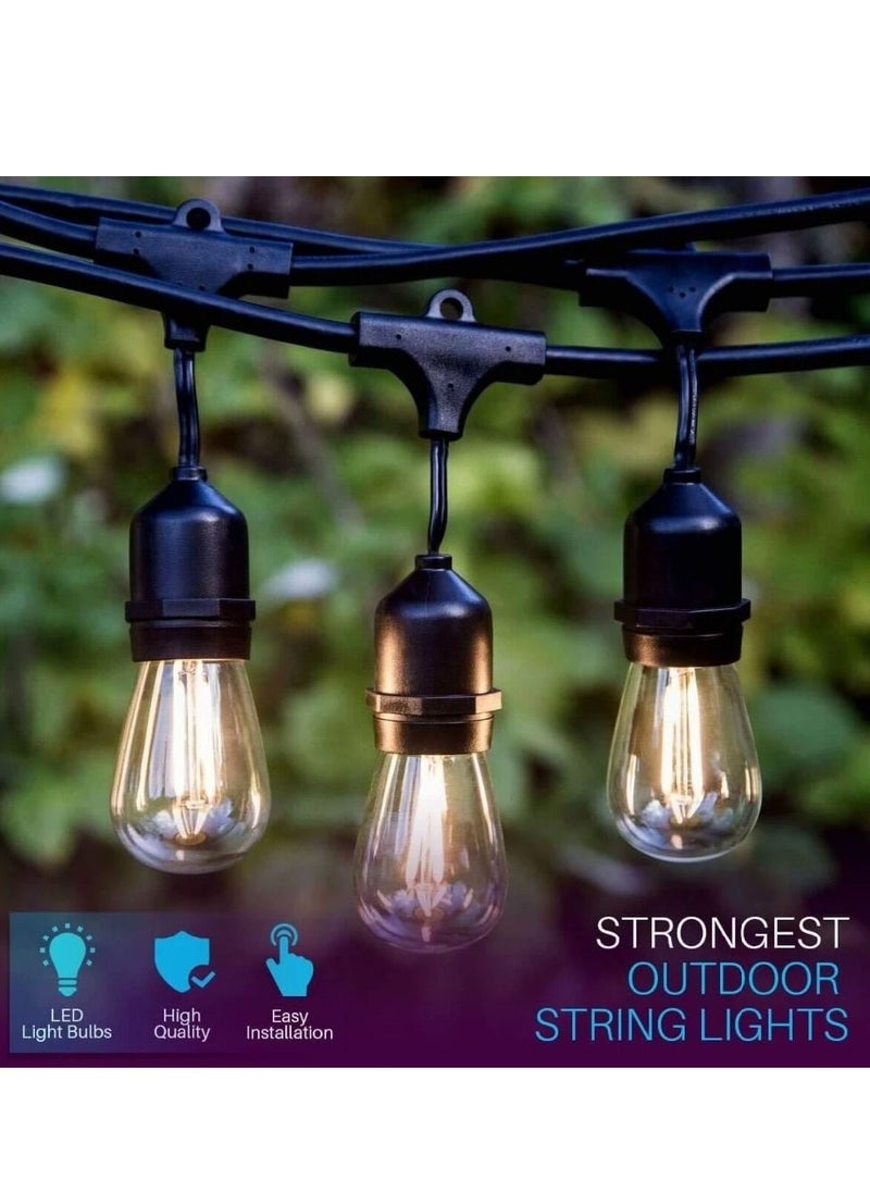 Feit Electric - 48ft LED Indoor/Outdoor Weatherproof String Lights Set Warm White 14.6 m - Image 1