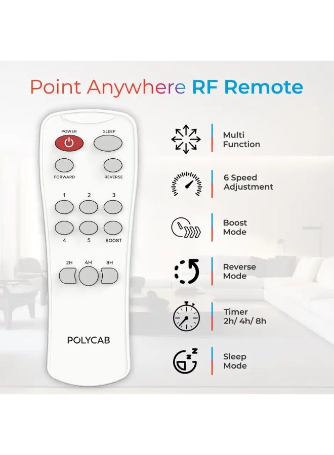 Polycab Wizzy Neo BLDC Ceiling fan,1200mm,Remote Control,100% Copper,6 Speed Setting,Copper Brown - Image 2