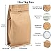 felipack 50 Count 32 Ounces1Kg Kraft Paper Coffee Bags High Barrier Kraft Foil Liner Flat Bottom Coffee Pouches with Degassing Valve Food Storage Bags with Rsealable Zipper Easy Open Tape 50pcs 32oz1kg - Image 4