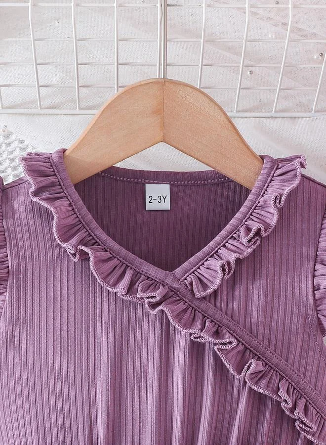 تايك تو Take Two Purple Bow Detail Embellished Mesh Dress