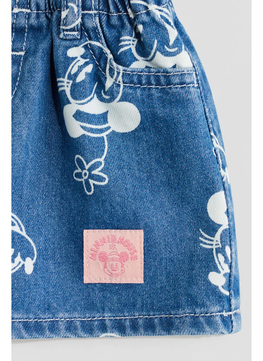 H&M Printed Denim Skirt