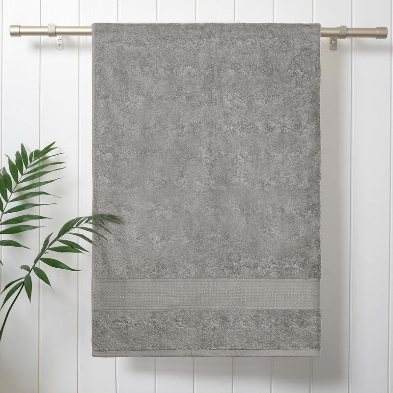 Trident منشفة استحمام 100% قطن | منشفة استحمام بحجم كبير | منشفة استحمام - ناعمة وامتصاصية | 450 جرام لكل متر مربع | قطعة واحدة من منشفة الاستحمام للرجال/النساء | راحة حضرية | 70 سم × 140 سم - رمادي غامق - Image 2