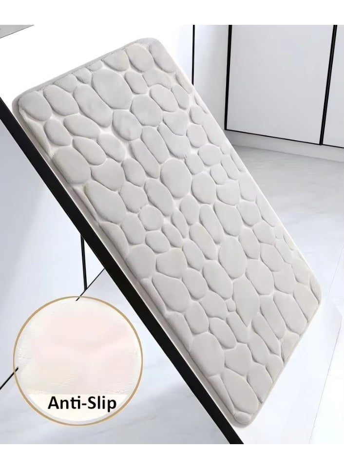 Hugifts 3 Piece Super Soft and Fluffy Microfiber Absorbent Solid Bathroom Rug Set with Rubber Backing Includes Non-Slip Bath Rug, Contour Mat, and Toilet Lid Cover (Grey) - Image 5