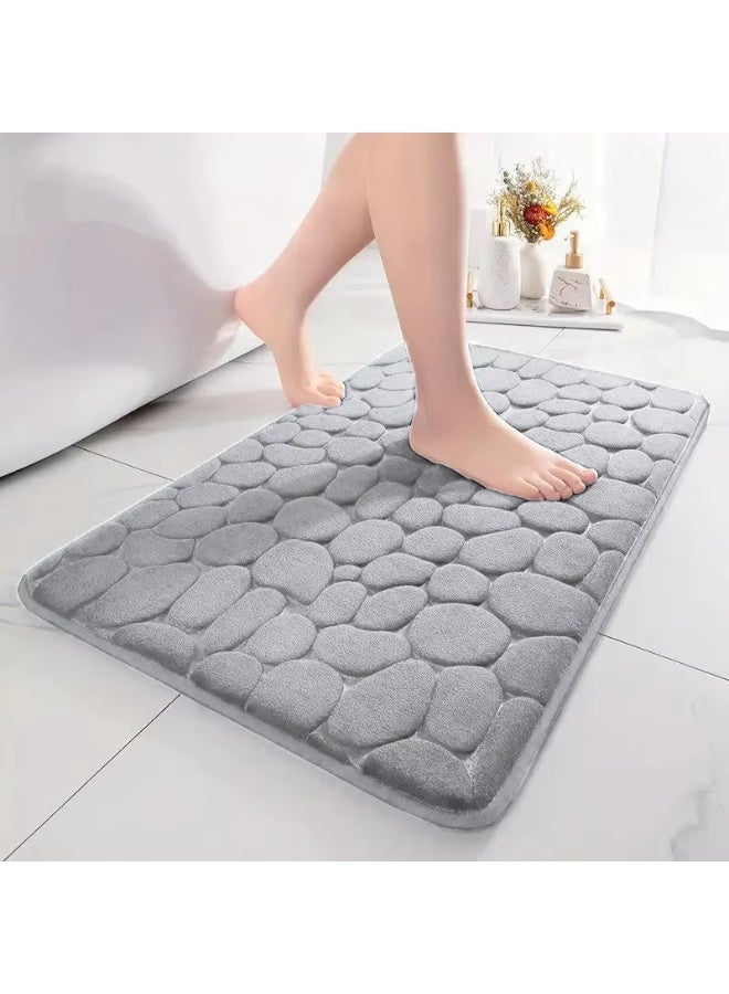 Hugifts 3 Piece Super Soft and Fluffy Microfiber Absorbent Solid Bathroom Rug Set with Rubber Backing Includes Non-Slip Bath Rug, Contour Mat, and Toilet Lid Cover (Grey) - Image 3