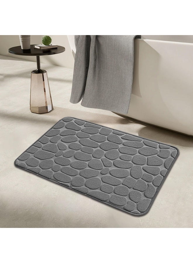 Hugifts 3 Piece Super Soft and Fluffy Microfiber Absorbent Solid Bathroom Rug Set with Rubber Backing Includes Non-Slip Bath Rug, Contour Mat, and Toilet Lid Cover (Grey) - Image 5